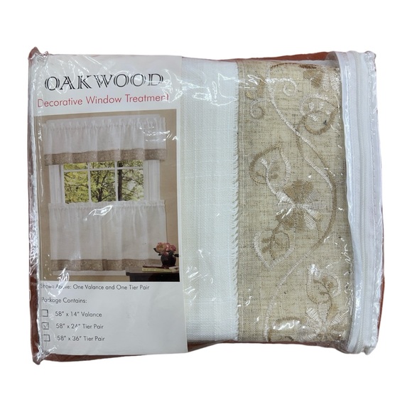Oakwood 2-pc. Decorative Window Treatment 58” X 24” - Picture 4 of 6